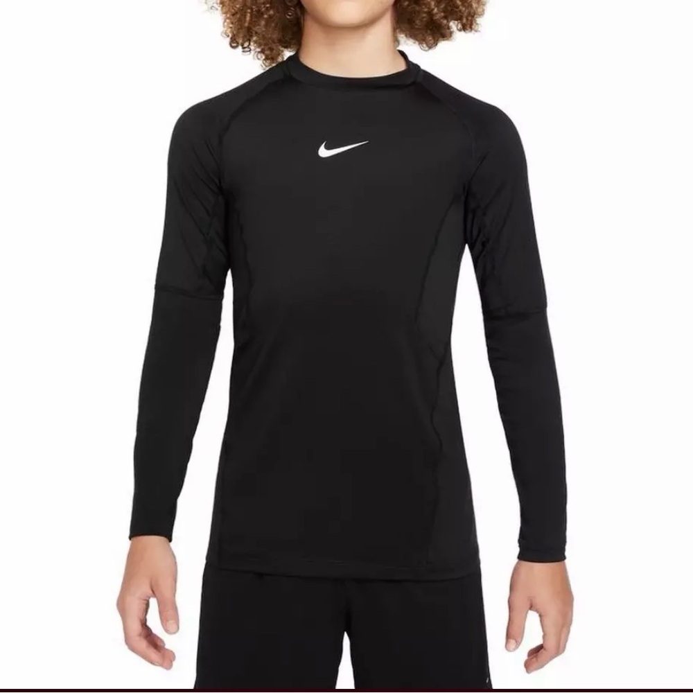Nike Kids Black Long Sleeved Pro combat shirt